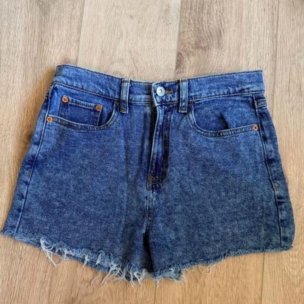 Rewash denim cutoff shorts high rise mom shorts raw hem denim